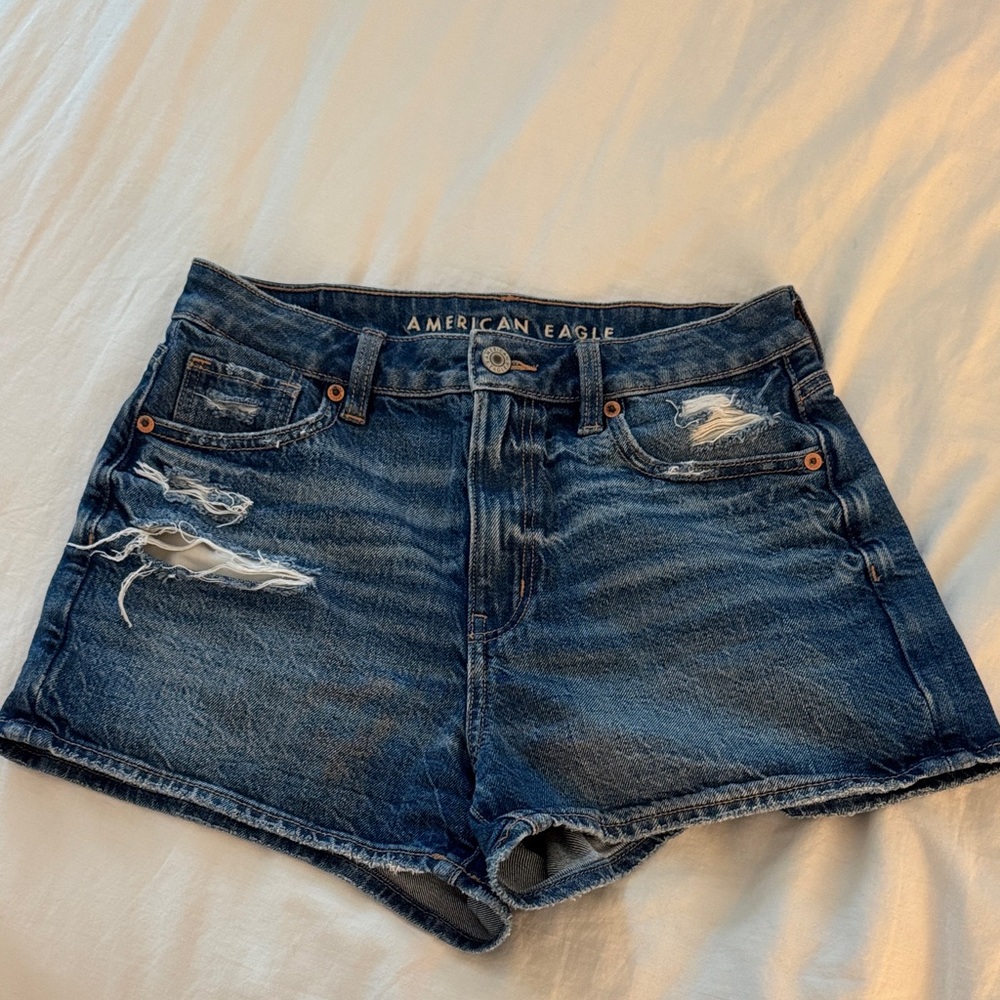 American Eagle Outfitters Distressed Blue Jean Shorts
